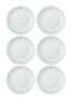 Hermia DNR0075 Juego de 6 Platos de Postre de Porcelana 20x20 cm